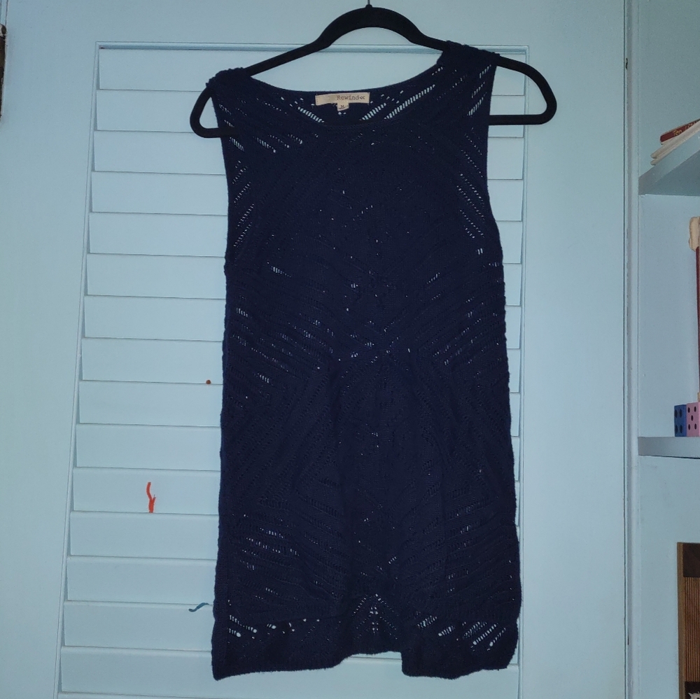 blue cutout tank top from rewind size medium